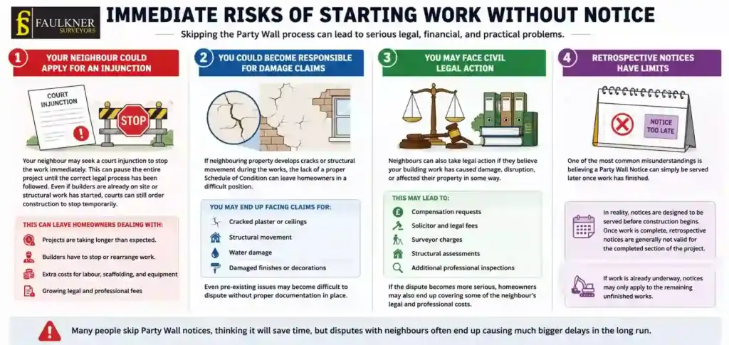 What Happens If You Start Work Without a Party Wall Notice? 1 Immediate Risks of Starting Work Without Party Wall Notice Dagenham